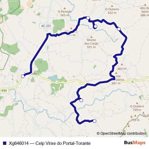 Xg646014 bus Line Map