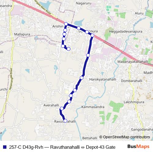 257-C D43g-Rvh bus Line Map