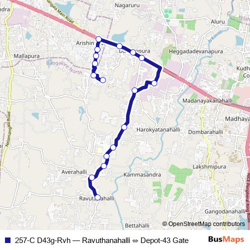 257-C D43g-Rvh bus Line Map