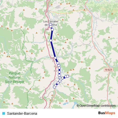 Santander-Barcena bus Line Map