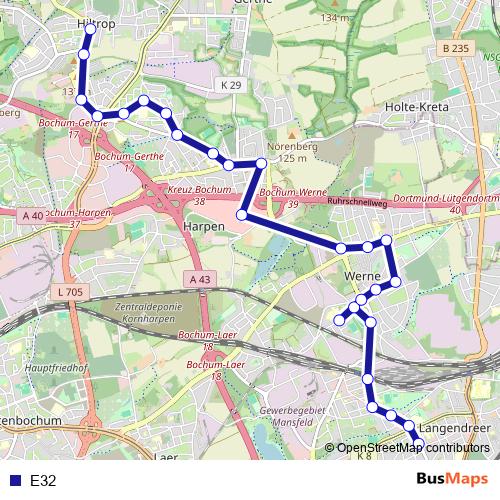 E32 bus Line Map