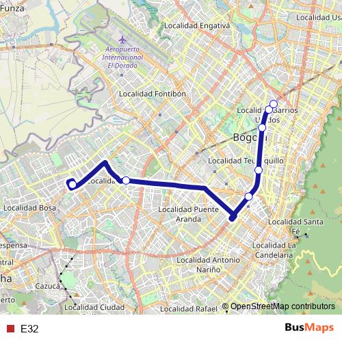E32 bus Line Map