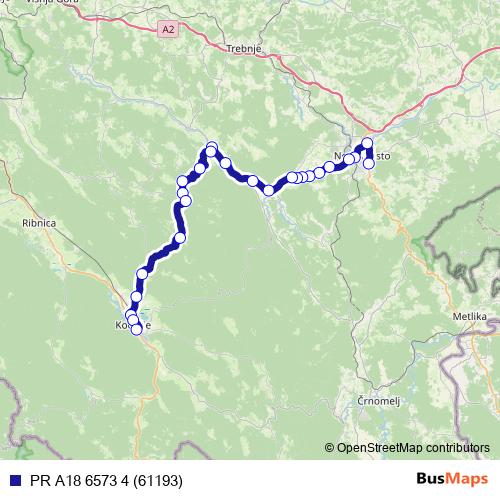 PR A18 6573 4 (61193) bus Line Map