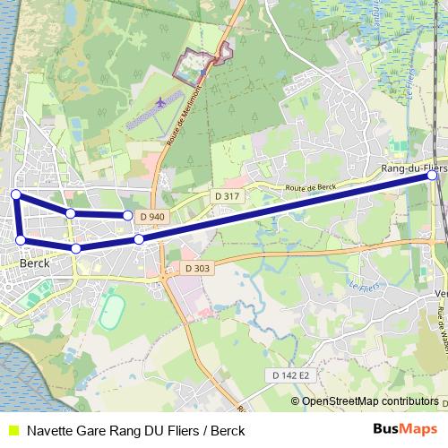 Navette Gare Rang DU Fliers / Berck bus Line Map