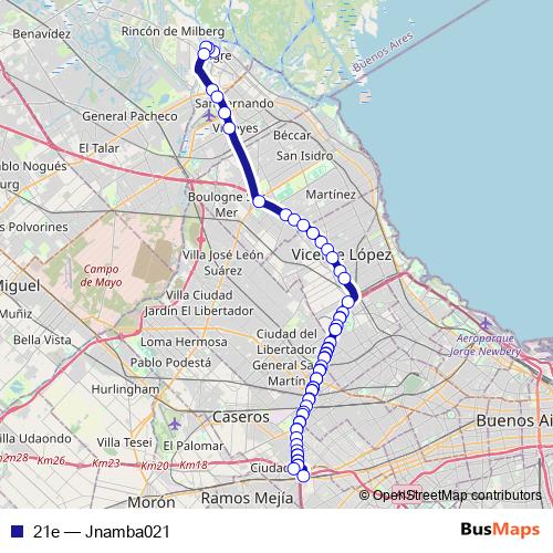 21e bus Line Map