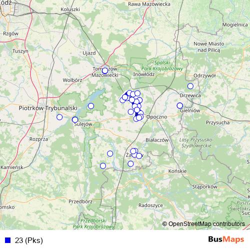 23 (Pks) bus Line Map