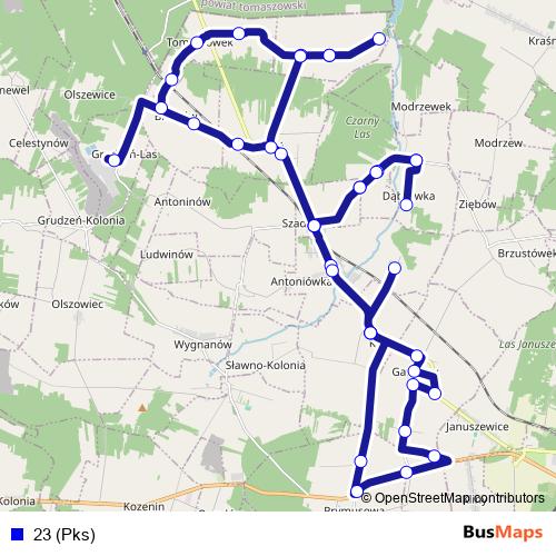 23 (Pks) bus Line Map