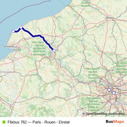 Flixbus 762 bus Line Map
