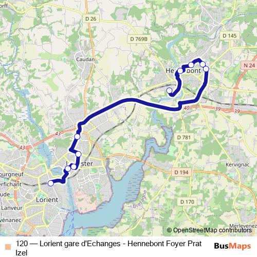 120 bus Line Map