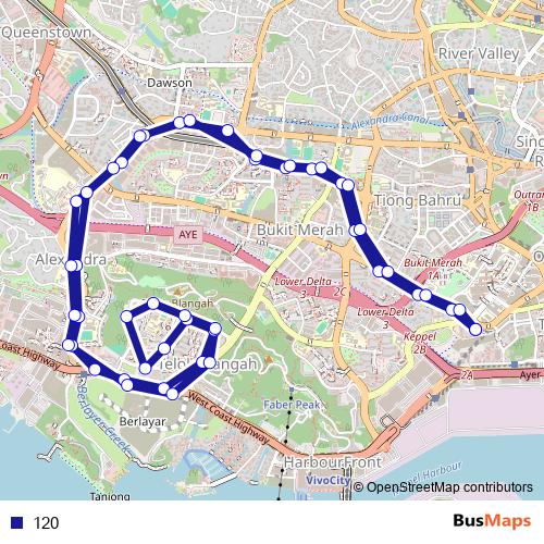 120 bus Line Map