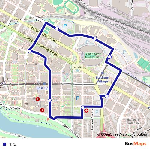 120 bus Line Map