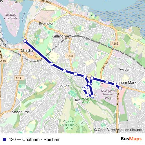 120 bus Line Map