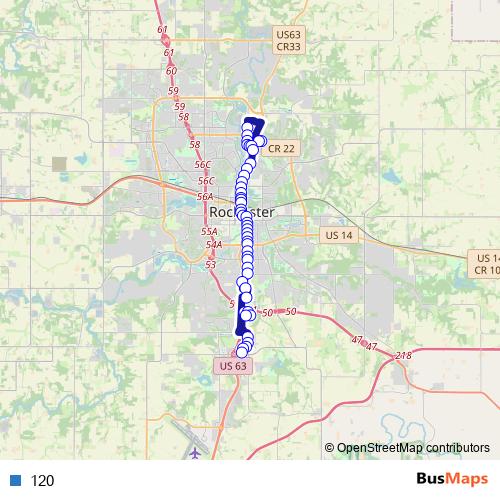 120 bus Line Map