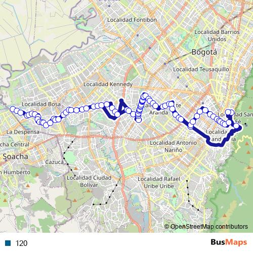 120 bus Line Map