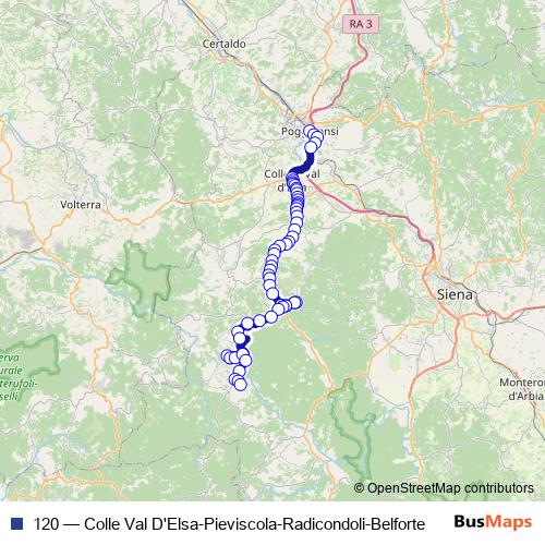 120 bus Line Map