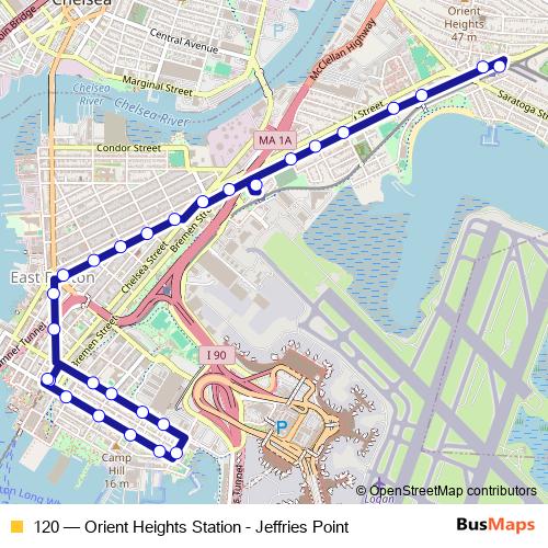 120 bus Line Map