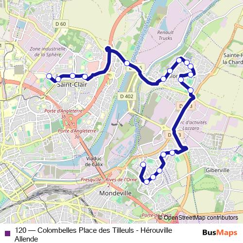 120 bus Line Map