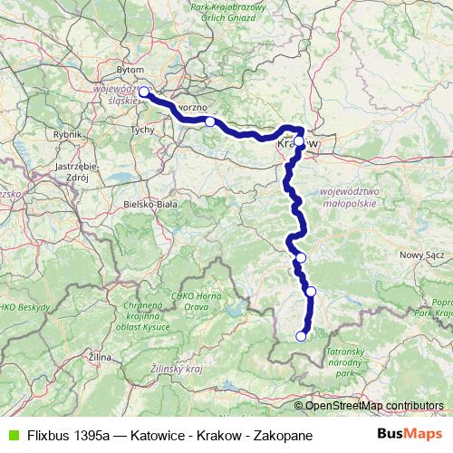 Flixbus 1395a bus Line Map