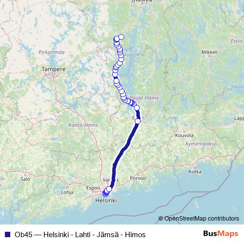 Ob45 bus Line Map