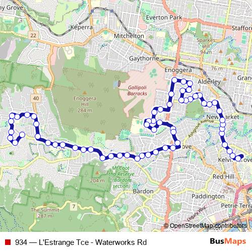 934 bus Line Map