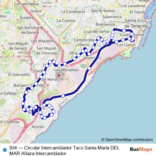 934 bus Line Map