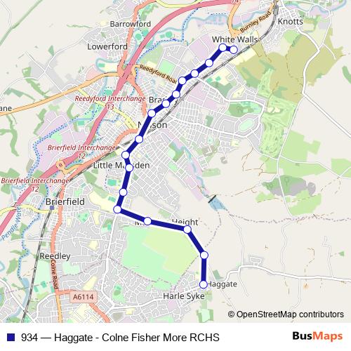 934 bus Line Map