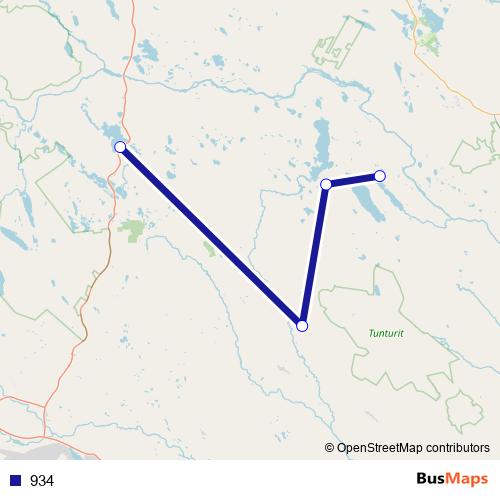 934 bus Line Map