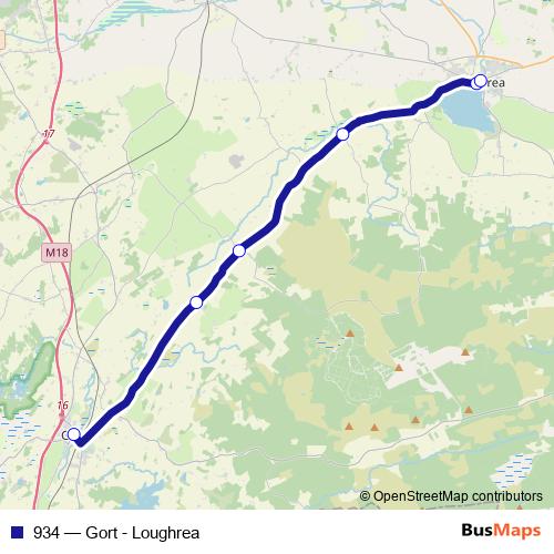 934 bus Line Map