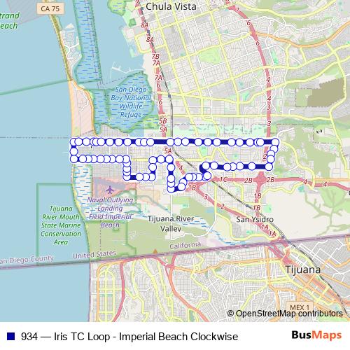 934 bus Line Map