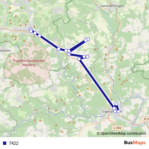 7422 bus Line Map