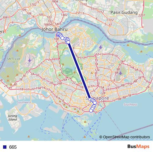 665 bus Line Map