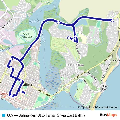 665 bus Line Map