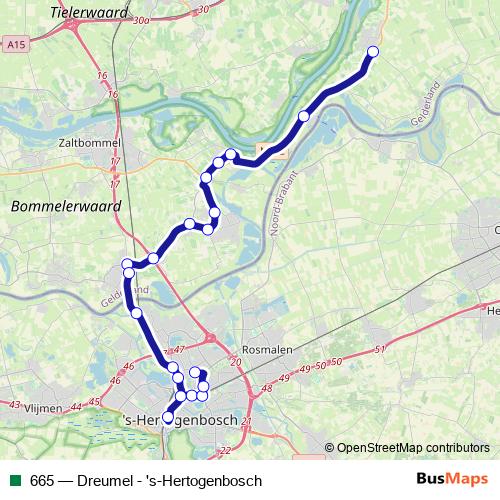 665 bus Line Map