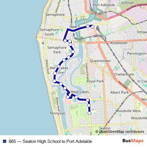 665 bus Line Map
