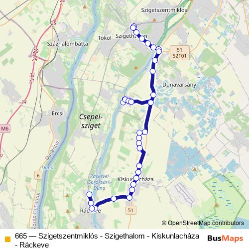 665 bus Line Map