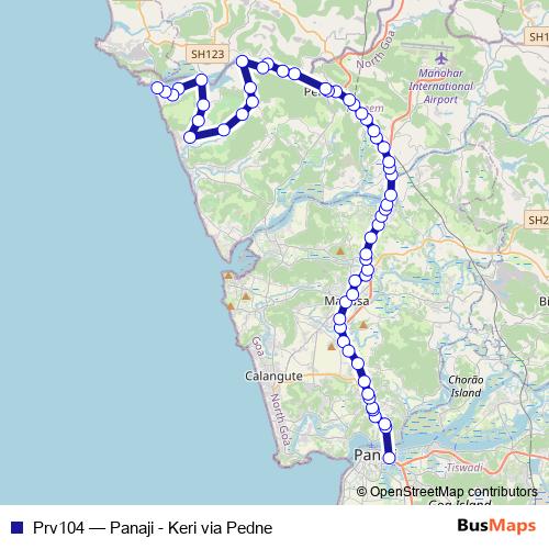 Prv104 bus Line Map