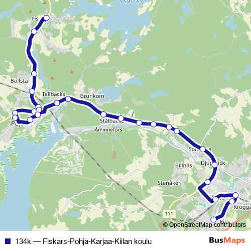 134k bus Line Map