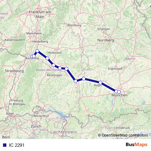 IC 2291 rail Line Map