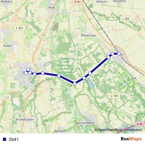 Sb41 bus Line Map