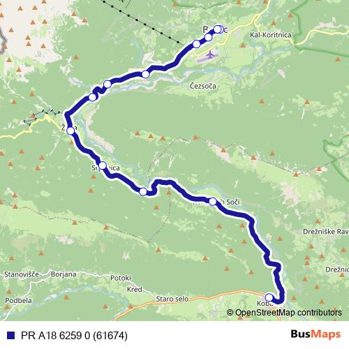 PR A18 6259 0 (61674) bus Line Map