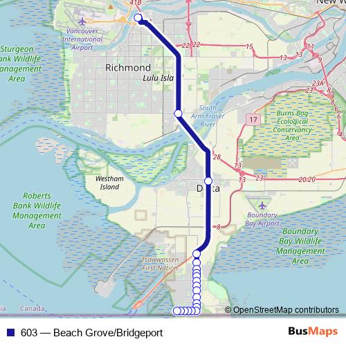 603 bus Line Map