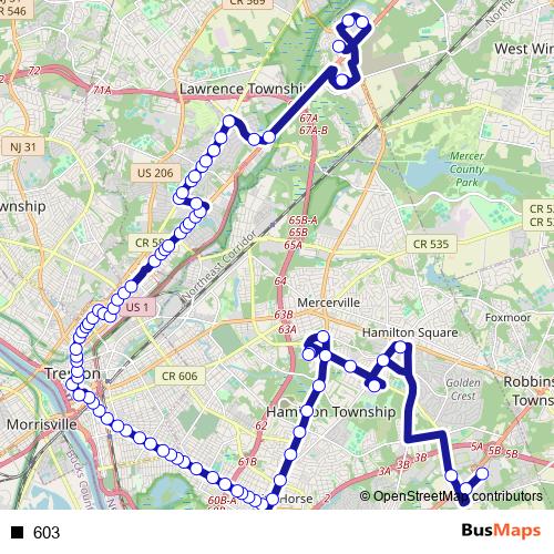 603 bus Line Map