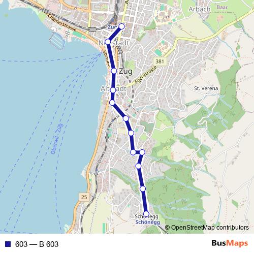 603 bus Line Map