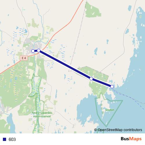 603 bus Line Map