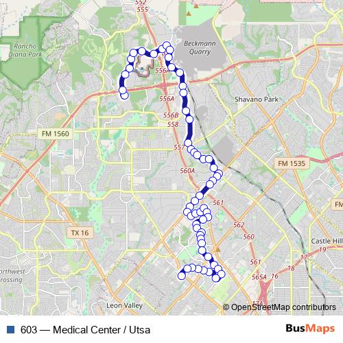 603 bus Line Map