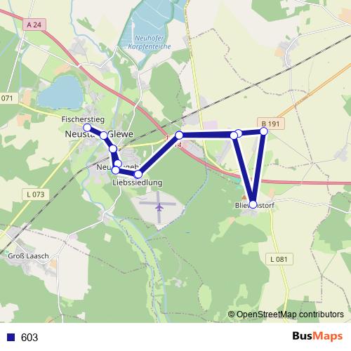603 bus Line Map