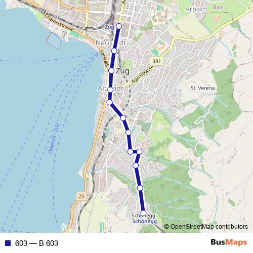 603 bus Line Map