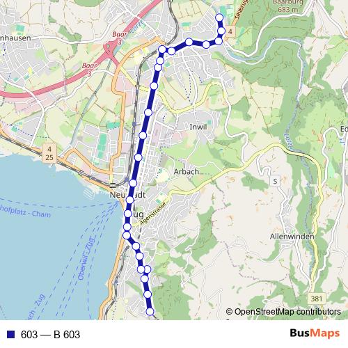 603 bus Line Map