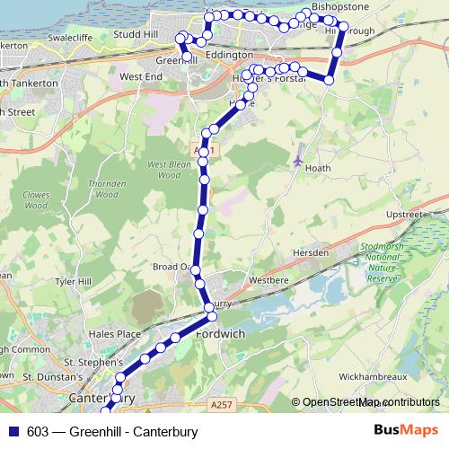 603 bus Line Map