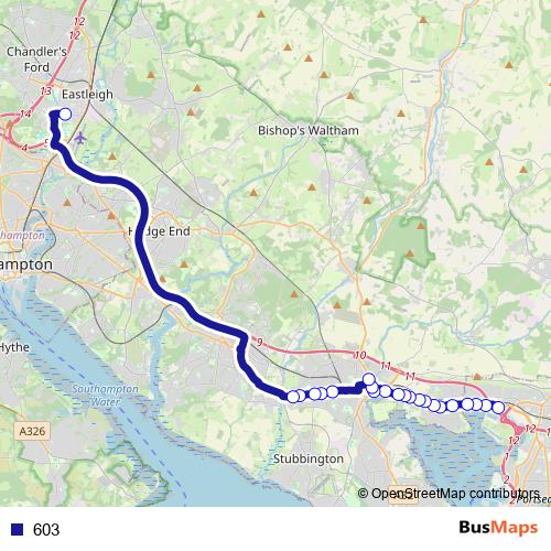 603 bus Line Map